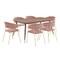 Armen Living Messina and Nara Pink Velvet 7 Piece Rectangular Dining Set SETMSDIPNK7F - alternate 1